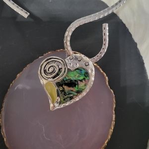 Hammered Silver Choker necklace & heart pendant